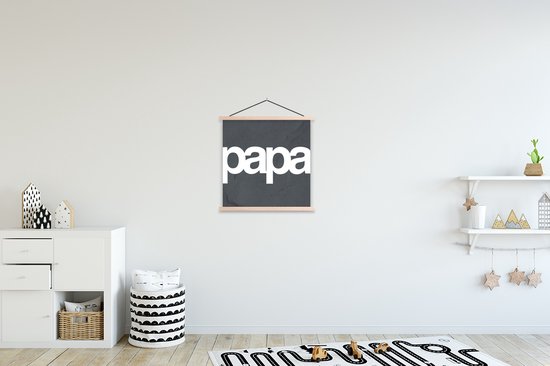 Porte-affiche avec affiche - Affiche scolaire - Citations - Papa - Proverbes - 40x40 cm - lattes vierges