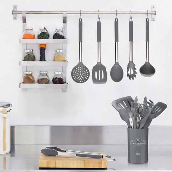 KRONENKRAFT 12-delige keukenset keukenaccessoires, kookset, keukengerei, kookaccessoires, kookaccessoires, huishoudhulpset, spatel, garde