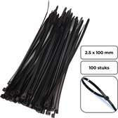 PD® - Kabelbinders - Tiewraps - 2,5 x 100 mm - 100 delig - Zwart