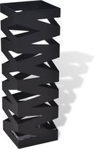vidaXL - Paraplu- - en - wandelstokhouder - vierkant - 48,5 - cm - staal - zwart