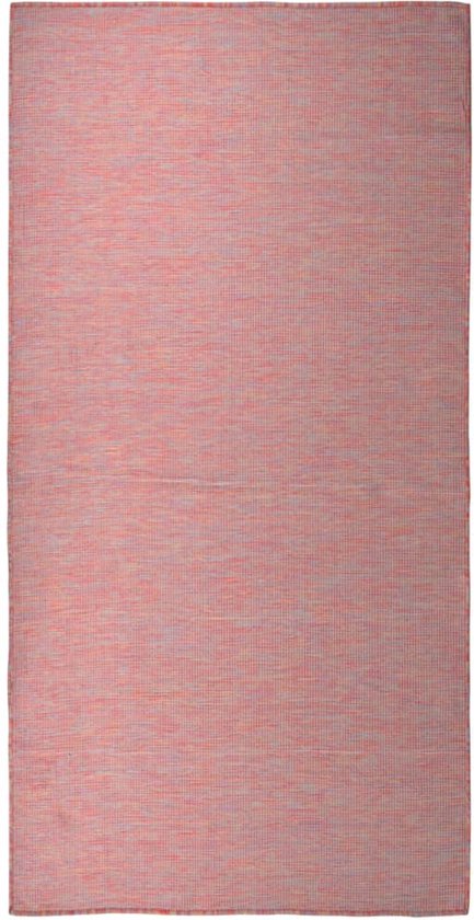 vidaXL - Buitenkleed - platgeweven - 100x200 - cm - rood