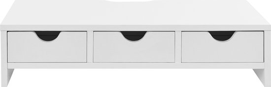 en.casa] Monitorstandaard Ruovesi verhoger 12x51x25 cm wit