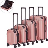 AREBOS Set de 4 valises de voyage Valises rigides Set de valises SML-XL Rose Goud
