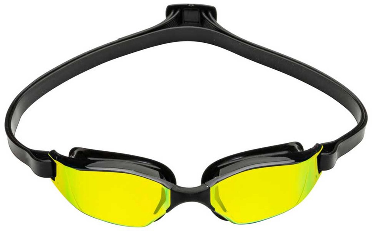 Aquasphere Xceed - Zwembril - Volwassenen - Yellow Titanium Mirrored Lens - Zwart