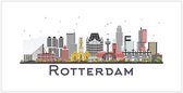 Autocollants Skyline de Rotterdam | 18 x 8 cm | Les Pays-Bas | les Pays-Bas | Pont Erasmus | Hollande méridionale | 2 pièces