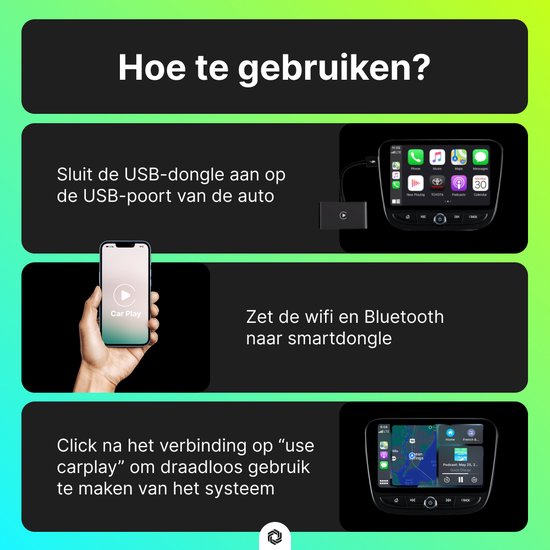 ROADFLOW Luxe Carplay Dongle Draadloos Carplay Draadloze