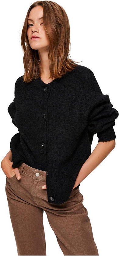 Selected Femme Lulu Ls Knit Short Cardigan Truien & vesten - Zwart