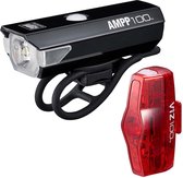 CatEye AMPP100 + VIZ100 Fietsverlichting - LED - USB Oplaadbaar - Zwart