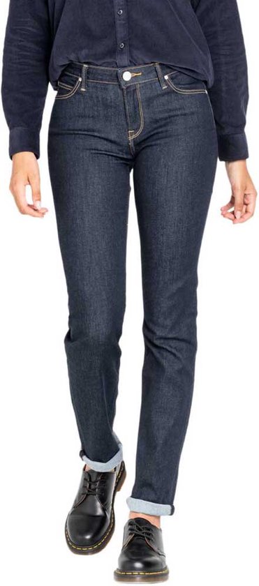 Lee Marion Straight Jeans Blauw 33 / 33 Vrouw