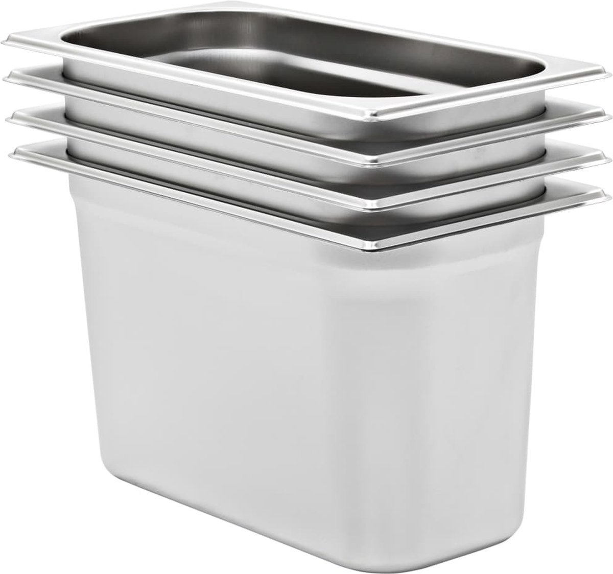 vidaXL - Gastronormbakken - 4 - st - GN - 1/3 - 200 - mm - roestvrij - staal