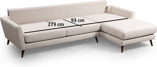 Comfortabel en stijlvol hoekbank | Beige Bruin | 303x168cm