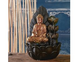 Kamerfontein Boeddha Hartha (40cm) | Binnenfontein | Waterornament | Incl. LED Verlichting | Feng Shui Webwinkel