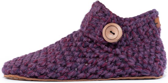 Kingdom of Wow - Sloffen Halfhoog Unisex Wol Barefoot Lavender Paars Maat 40/41 - Handgemaakt