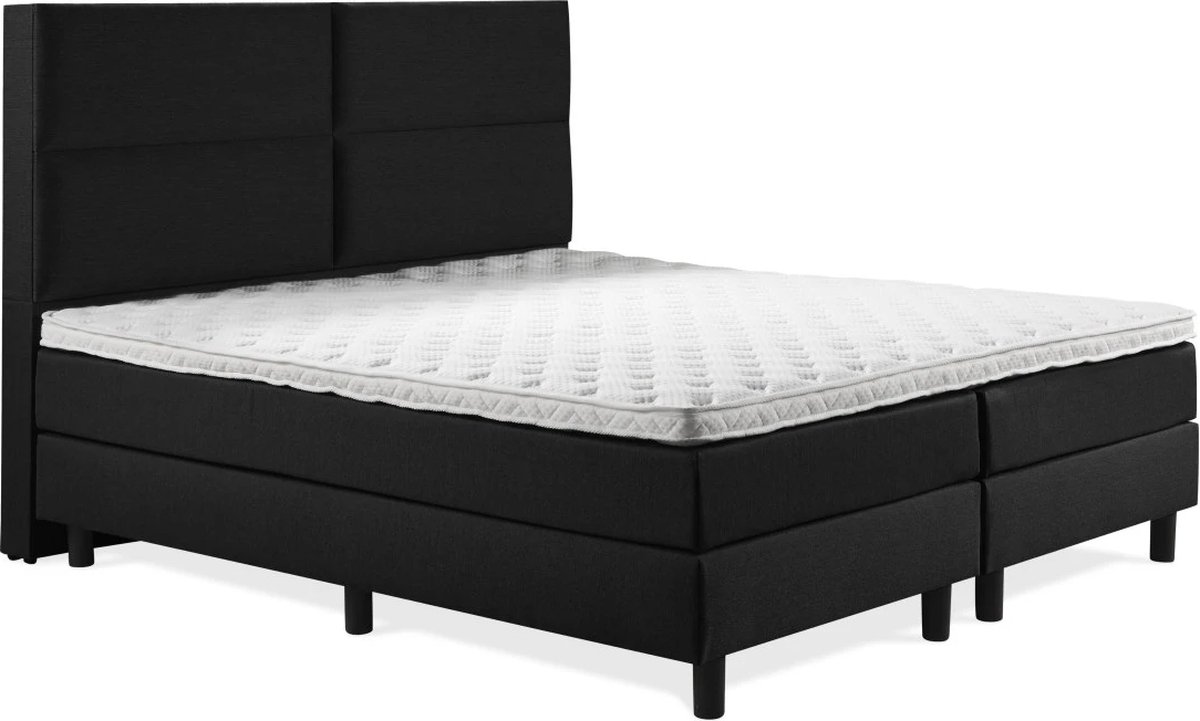 Boxspring Luxe 160x200 4 vlaks Zwart