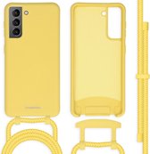 iMoshion Hoesje Geschikt voor Samsung Galaxy S21 Hoesje Met Koord - iMoshion Color Backcover met afneembaar koord - Geel