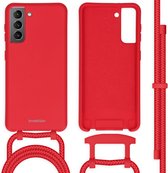 iMoshion Hoesje Geschikt voor Samsung Galaxy S21 Hoesje Met Koord - iMoshion Color Backcover met afneembaar koord - Rood