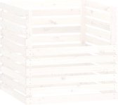 vidaXL Poubelle à compost Blanc 80 x 80 x 78 cm Bois de pin massif