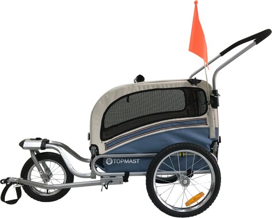 Topmast Honden Fietskar SKY Jogger Opbouwbaar Blauw - Medium van Topmast — afbeelding 2