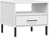 vidaXL Table de chevet OSLO - Wit - 50x50x45 cm - Bois de pin Massief - Avec 1 tiroir - Aspect industriel - Table