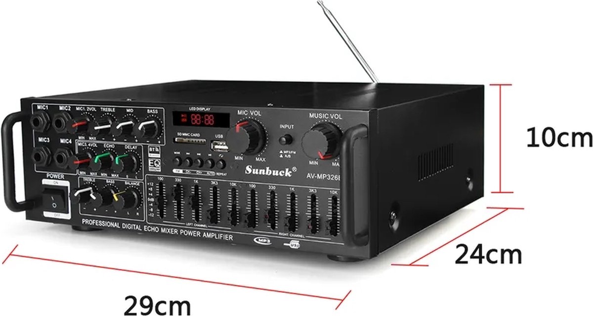 Amplificateur Audio Sunbuck - Amplificateur Stéréo Avec Bluetooth -  Amplificateur... | bol.com