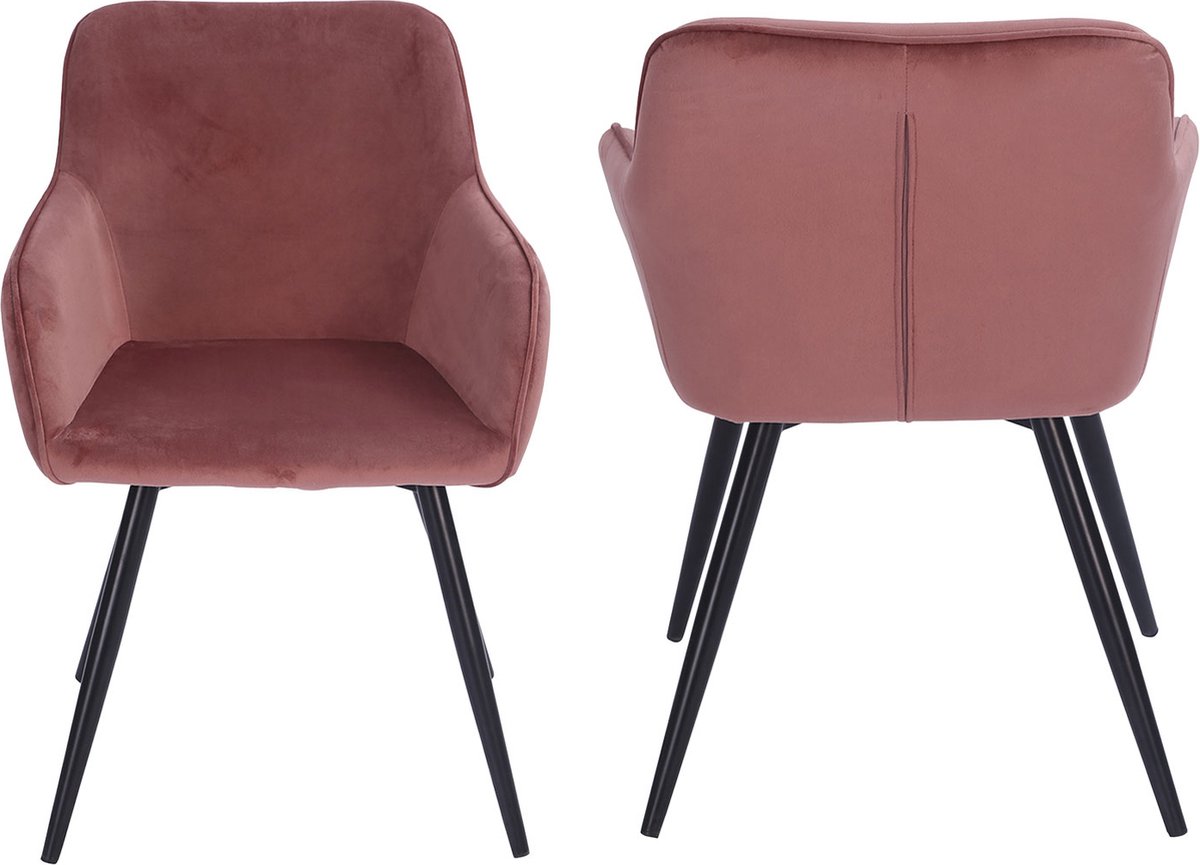GISELE vintage stoel roze fluweel