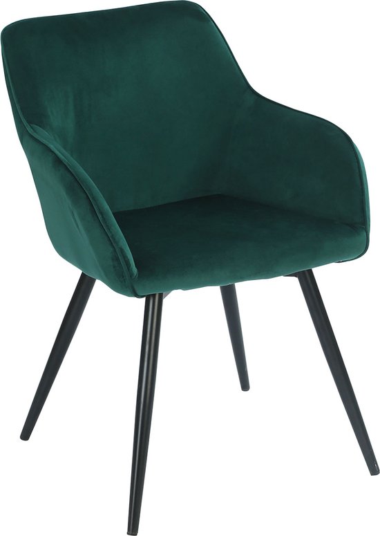 GISELE vintage stoel groen fluweel