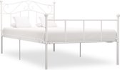 Cadre de lit métal blanc 90x200 cm