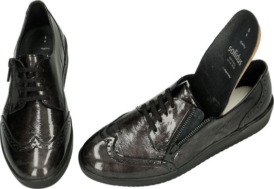 Solidus -Dames - grijs donker - lage gesloten schoenen - maat 36.5
