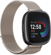 Strap-it Smartwatch bandje - Milanees bandje - geschikt voor Fitbit Versa 4 / Fitbit Sense 2 - sterrenlicht - Maat: Maat L