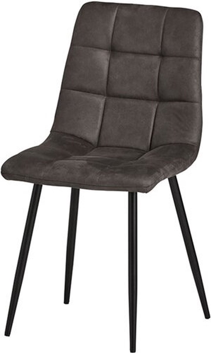 Eetkamerstoel Leonardo Microleer | Antraciet - eetkamerstoelen set van 2