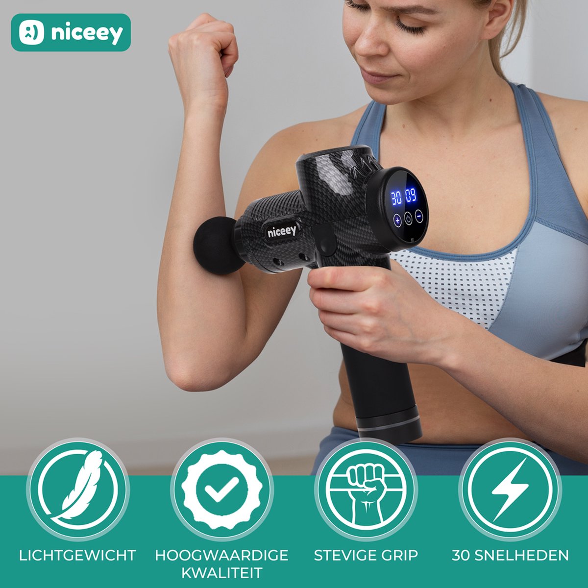 Niceey Massage Gun Pro Draadloos Massagepistool met 30 - afbeelding 3