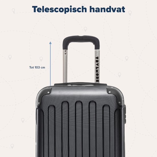 TRVLMORE Handbagage Koffer - 38L - Cijferslot - Lichtgewicht - Trolley - 54x36x20cm - Past binnen 55x40x20 cm - Zwart