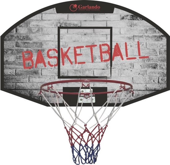 Garlando - Basketbalbord - Portland - 71 x 45 cm - Basketbal - voor Volwassenen en Kinderen - Basketbalring met Bord en Net - voor aan de Deur of aan de Muur