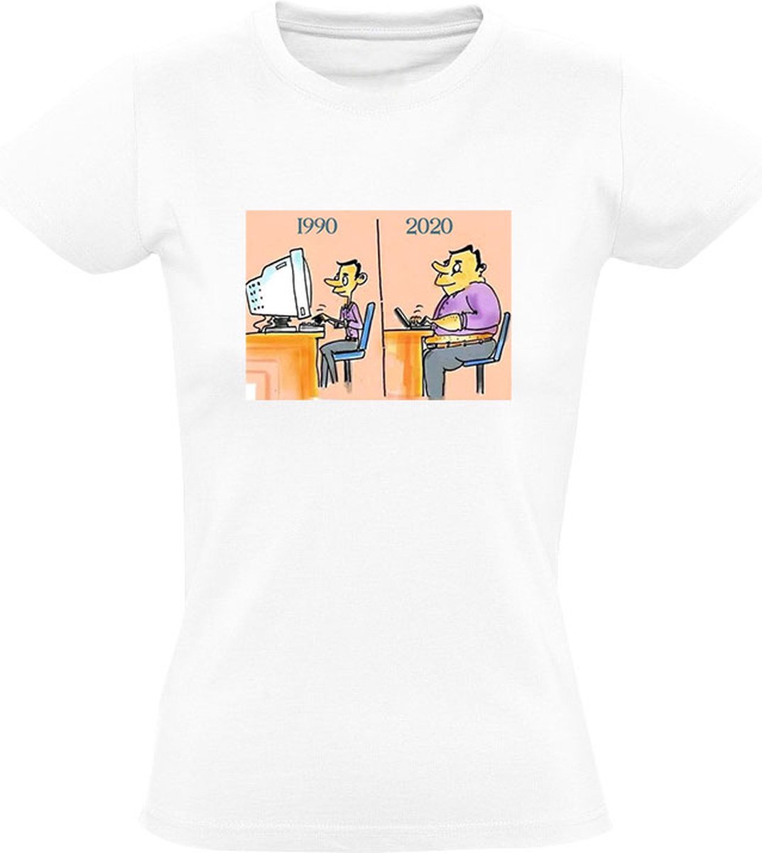 Grappig Dames T-shirt - computer - nerd - dun - dik