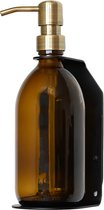 Porte-pompe à savon Acier inoxydable Zwart avec distributeur de savon | Célibataire | 500 ml bronze doré