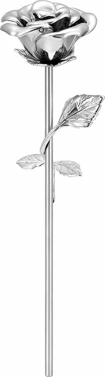 Luxe Crematie Roos - Tin - Crematie Urn - Uniek - Voor Huisdieren of Menselijk As - Crematie As - Mini Urn - Decoratie Urn - ZILVER