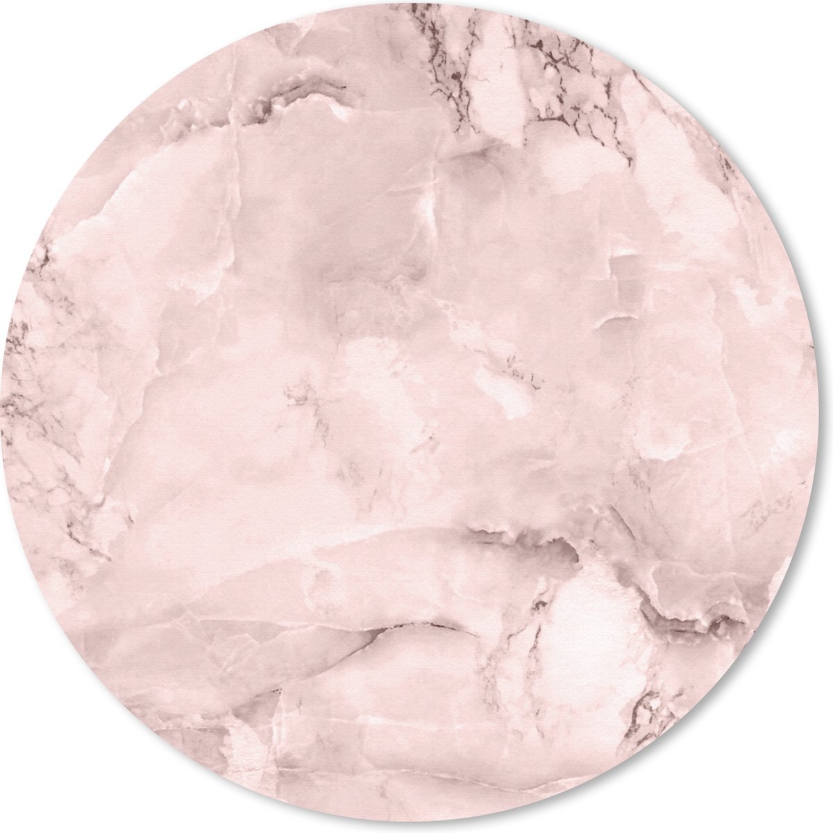 Muismat rond 50x50 cm - Mousepad Marmer - Rosé - Stenen - Ronde muismatten