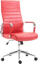 Luxe Bureaustoel Ninfa XL - Kunstleer - Rood - Op wielen - Ergonomische bureaustoel - Voor volwassenen - In hoogte verstelbaar