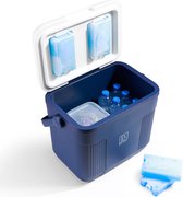 Glacière Brisby - Frigobox - 22L - Blauw - Jusqu'à 40 heures d'isolation - Incl. 4 packs de glace épais de 450 ml - Fermeture à température sûre - Nouveau design avec packs de glace verrouillés dans le couvercle
