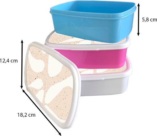 Lunchbox Wit - Lunchbox - Breadbox - Plantes - Abstrait - Rose - Pastel - 18x12x6 cm - Adultes