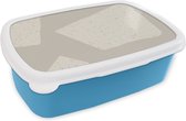 Broodtrommel Blauw - Lunchbox - Brooddoos - Terrazzo - Abstract - Pastel - Patronen - 18x12x6 cm - Kinderen - Jongen