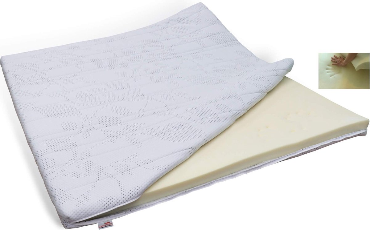 Slaaploods.nl Topdekmatras - Traagschuim Deluxe - 200x220 cm - Dikte 8 cm