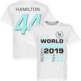 Hamilton 44 6x Wereldkampioen T-Shirt - Wit - L