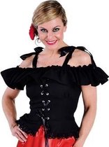 Boeren Tirol & Oktoberfest Kostuum | Verleidelijke Dirndl Blouse Angelica Zwart Vrouw | Medium | Bierfeest | Verkleedkleding