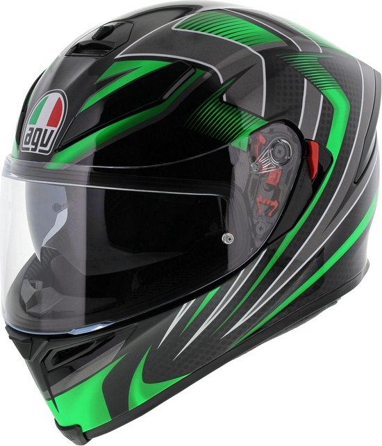 Agv K5 S Max Vision Hurricane 2.0 Zwart Groen Integraalhelm - Motorhelm -  Maat M/L | bol.com