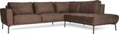Loungebank Tulp chaise longue rechts - leer Colorado bruin 04 - 2,70 x 2,24 mtr breed
