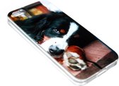 ADEL Siliconen Back Cover Softcase Hoesje Geschikt voor iPhone 5C - Berner Sennenhond