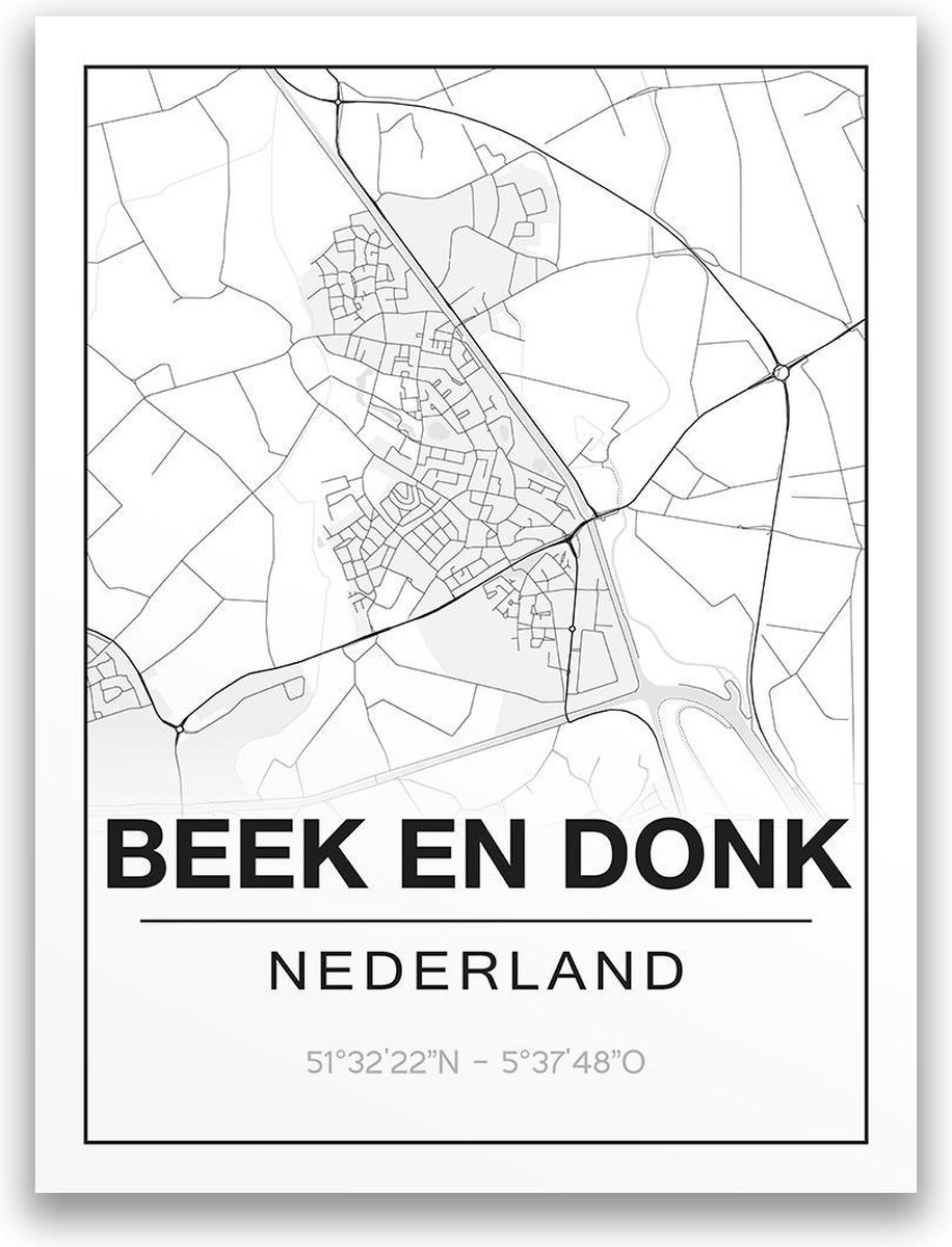 Poster/plattegrond BEEK EN DONK - 30x40cm | bol.com