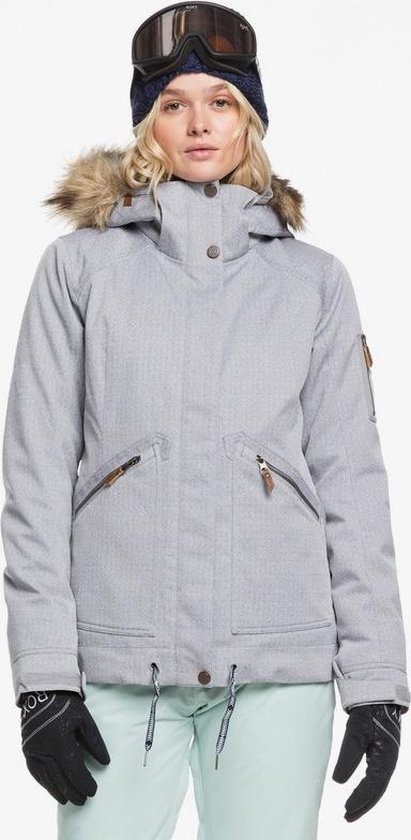 Roxy - Meade jk - dames ski jas - heather grey - maat L | bol.com