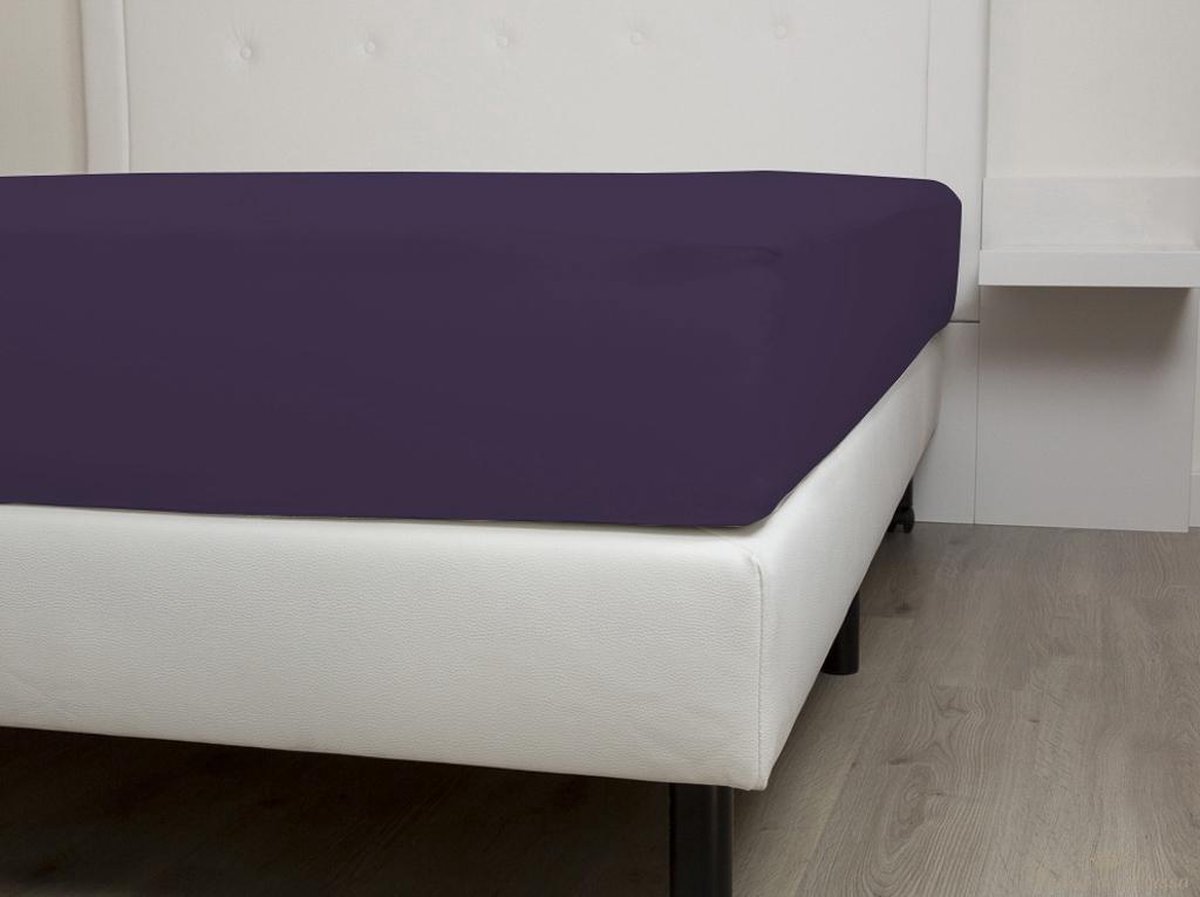 HnL Living - Hoeslaken - Katoen Perkal - 90 x 220 cm - Paars